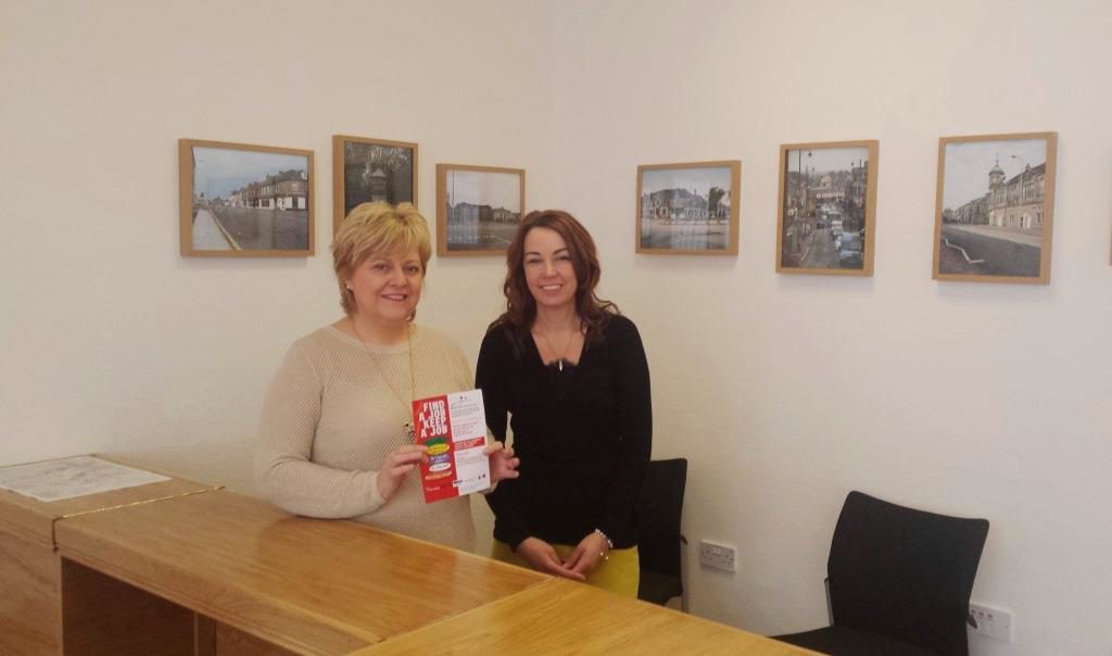 Sandra and Shirley welcome job applicants at the Cowdenbeath Constituency Office
