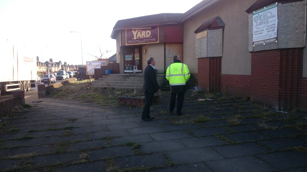 Alex Rowley joins a member of Fife Council staff to check out the building