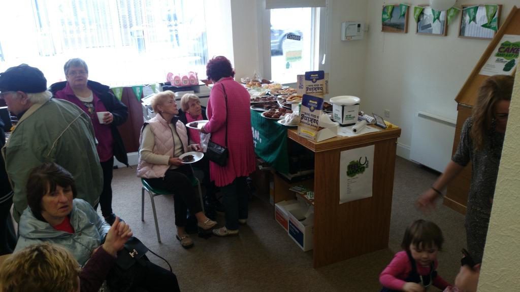 constituents drop in for a coffee and to make a donation