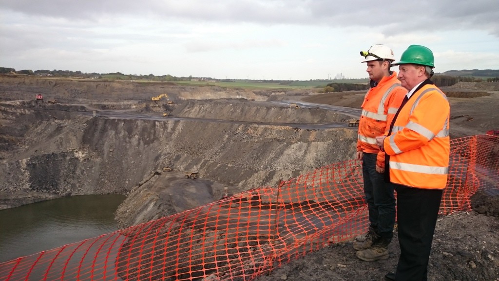 Alex Rowley views the hole where the Fordell Day Level runs in